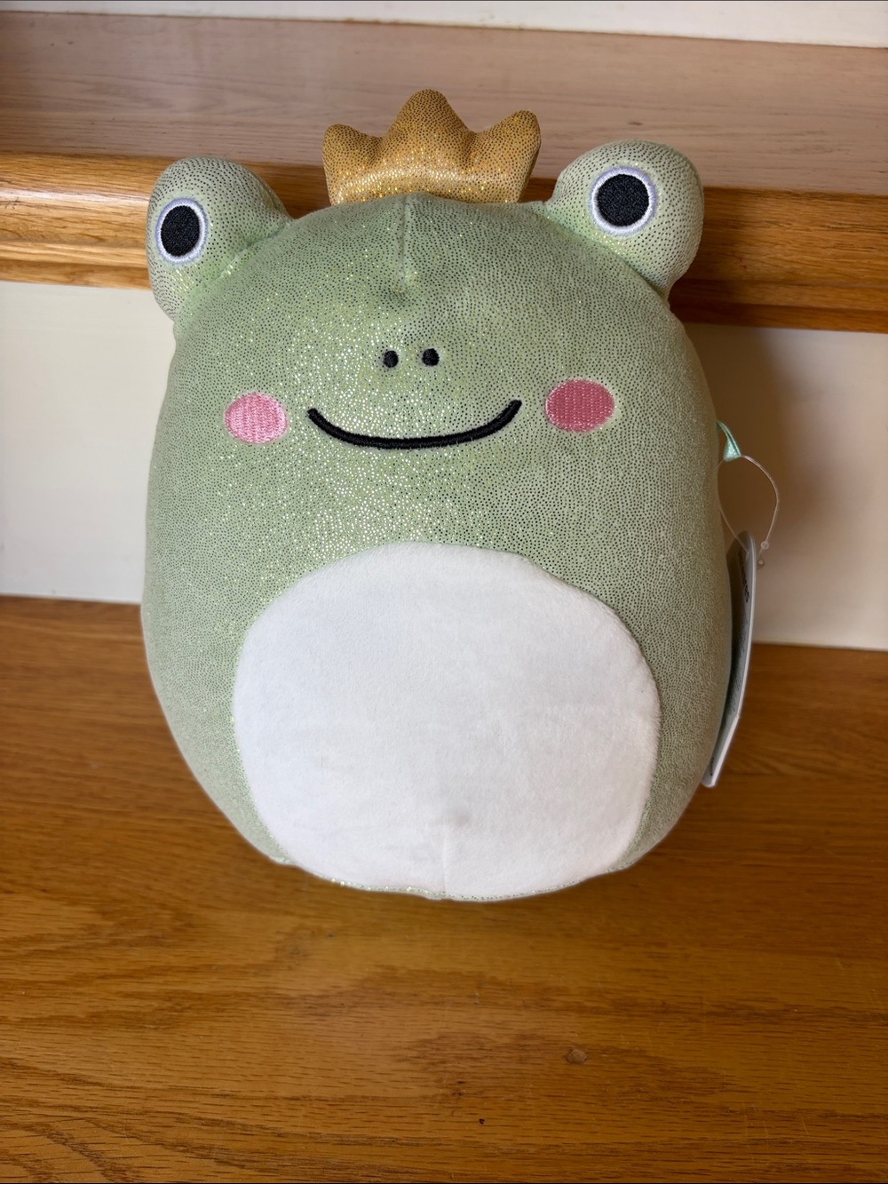 NWT! Squishmallows Light Green Frog with Gold Crown and White Belly - Baratelli